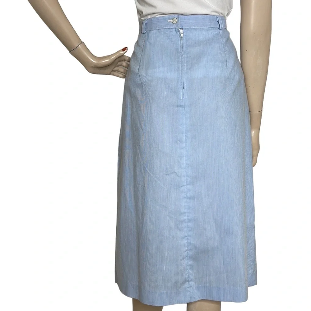 🛑🛑SOLD Vintage 70s Blue Pinstripe Ship n Shore Skirt - Picture 3 of 16